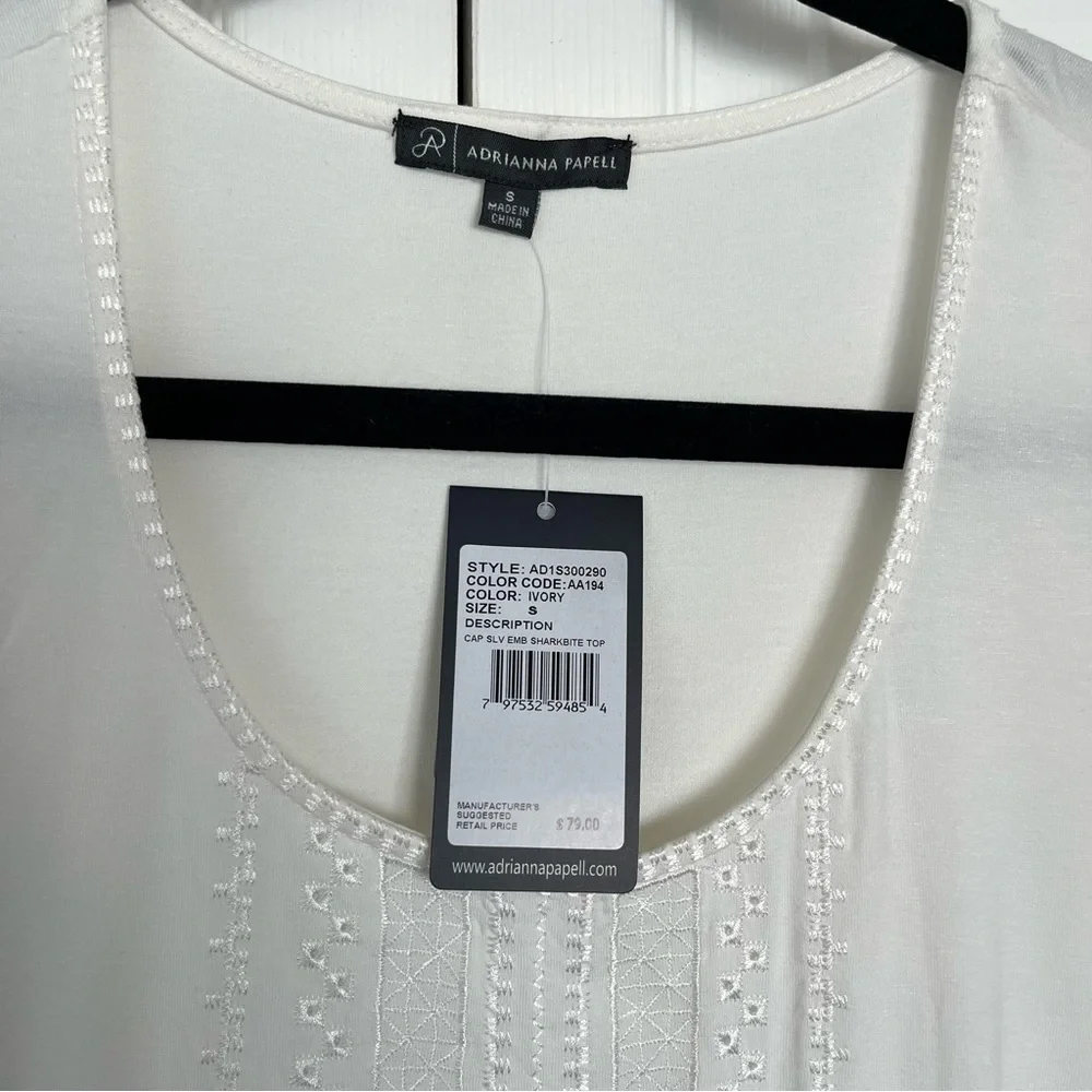 NWT White Adrianna Papell Blouse Size S